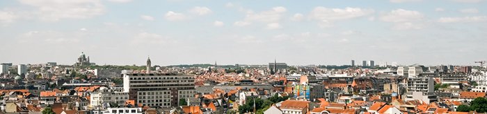Zicht over Brussel richting de Basiliek en de Vismarkt
